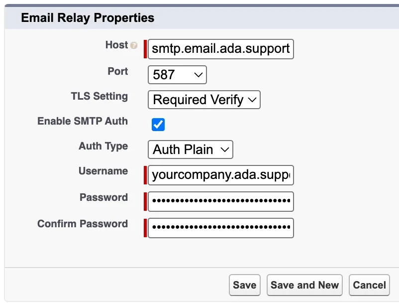 Email Relay settings in Salesforce