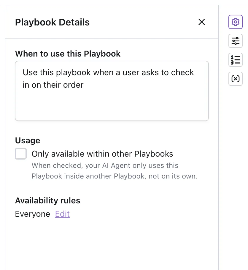 Playbook Details pane