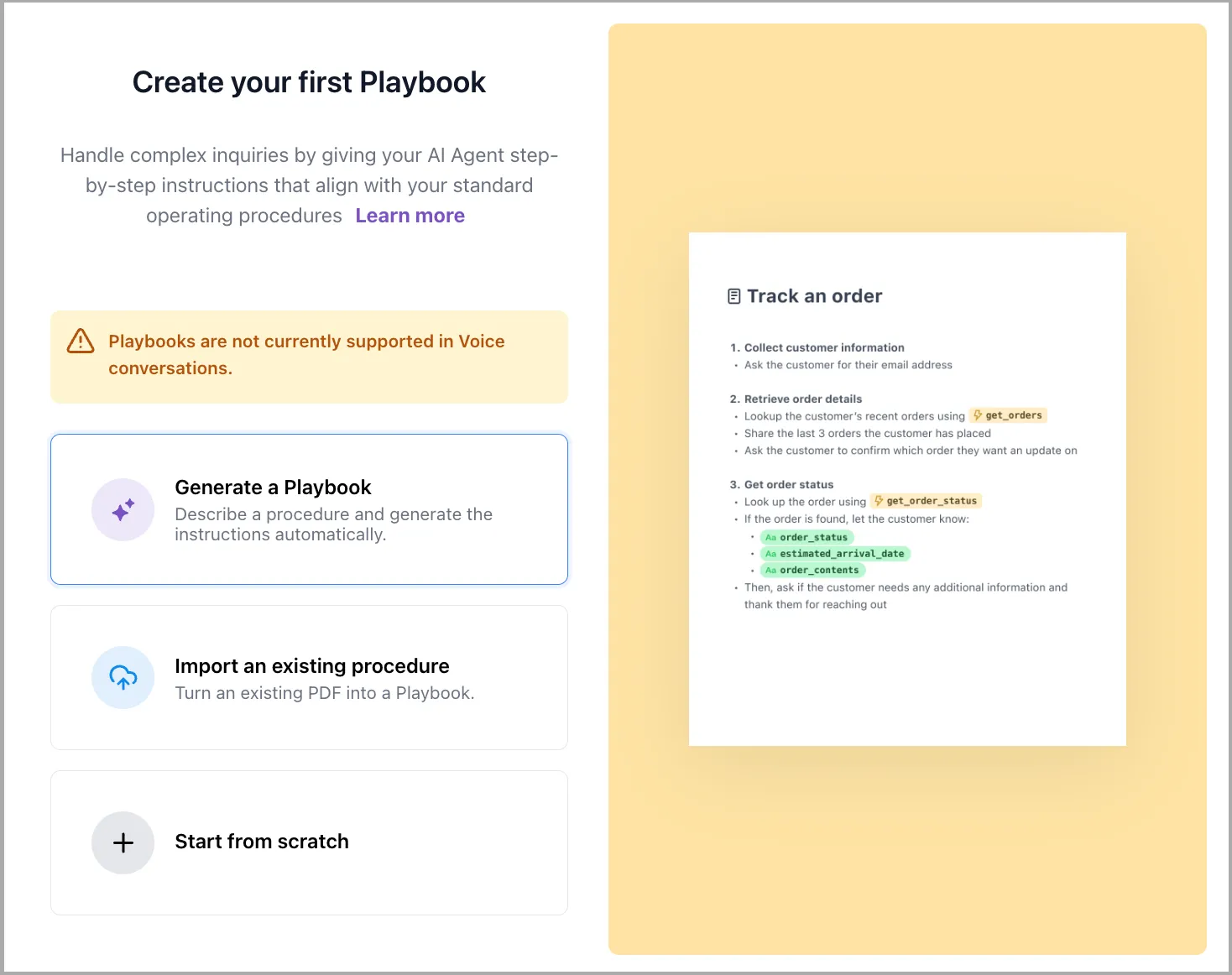Create a new Playbook