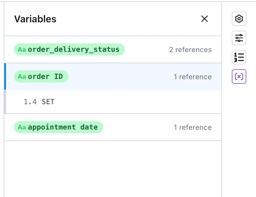 Variables pane