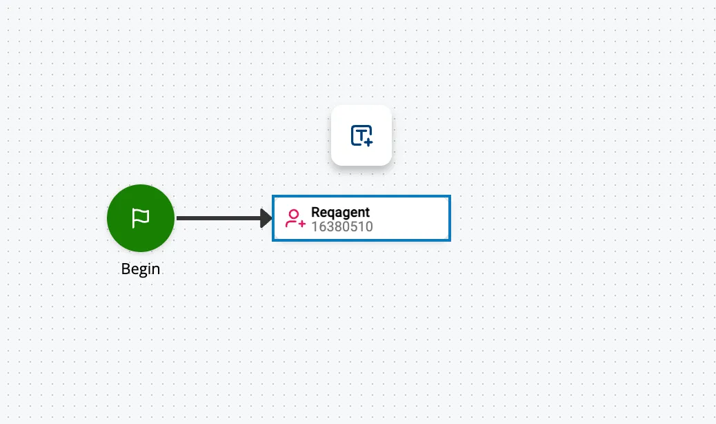 A CXone Studio routing script showing a Begin node connected to a Reqagent node that assigns the contact to a skill.