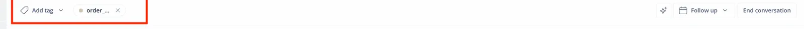 A tag displayed at the top of a Dixa conversation