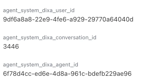 The three Dixa metavariables stored on a conversation in Ada's Conversation dashboard