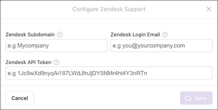 Configure Zendesk Support