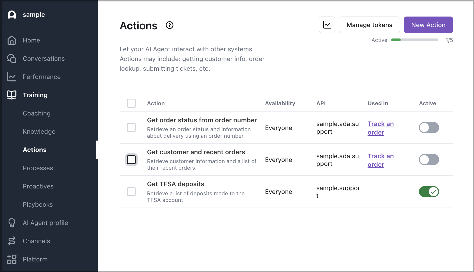Actions