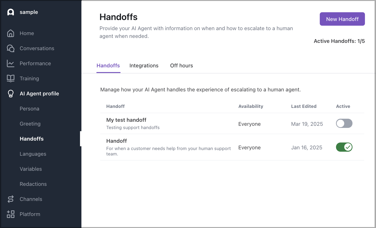 Handoffs
