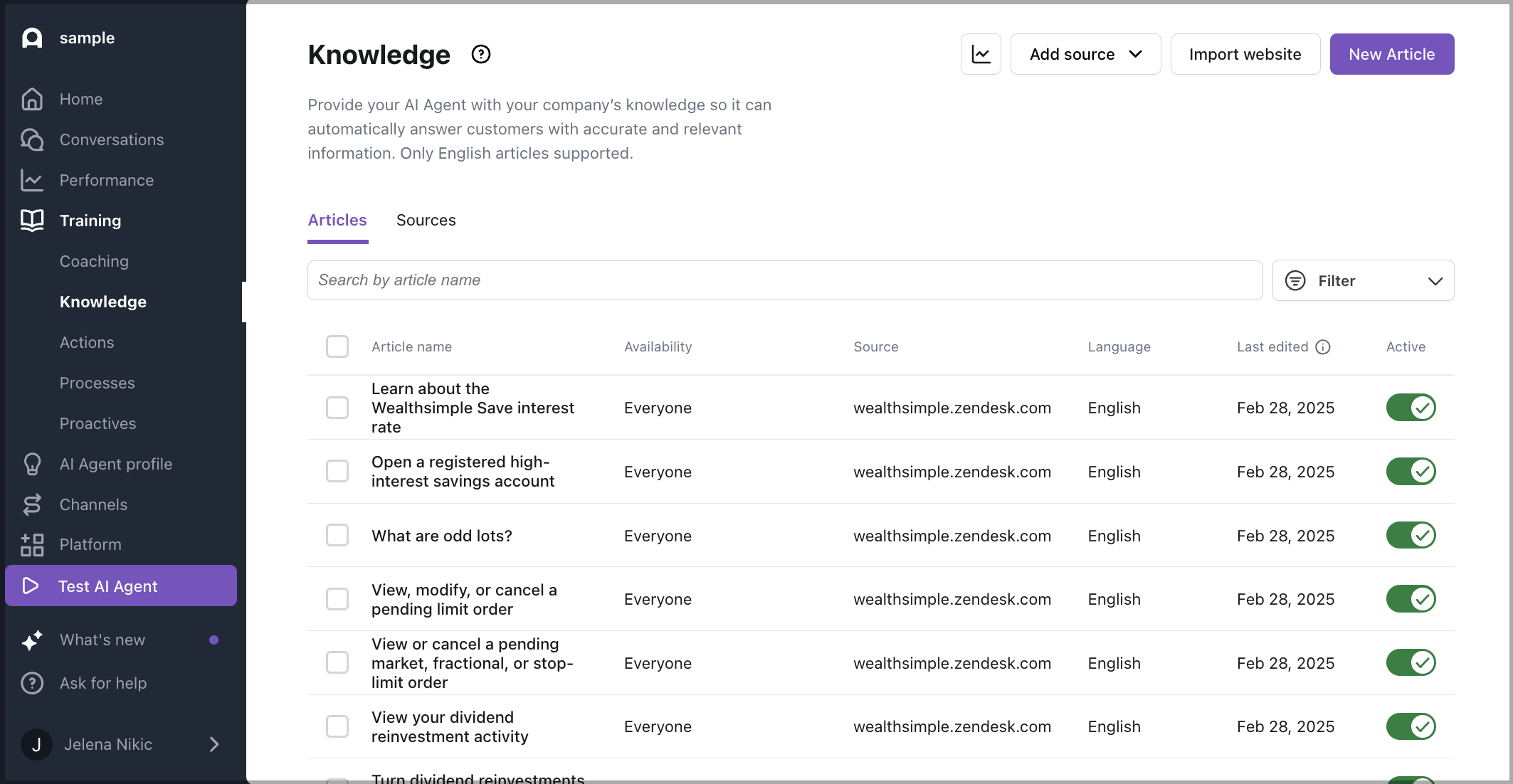 Knowledge sources